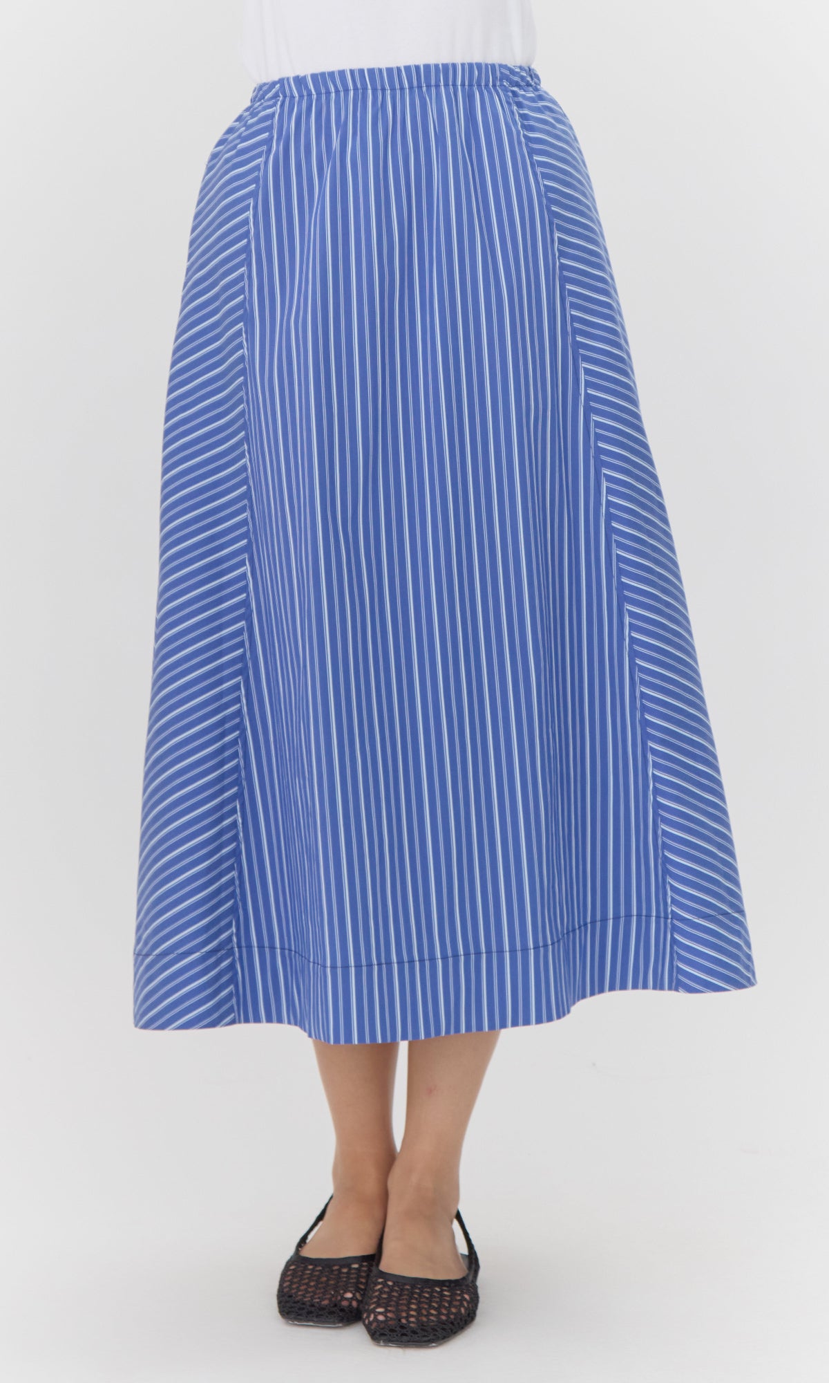 Kendall Play Stripe Midi A-Line Skirt | Greylin Collection