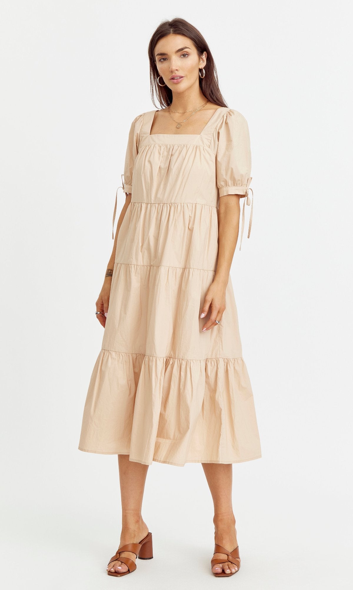 Tessa Tiered Poplin Midi Dress Tessa Tiered Poplin Midi Dress