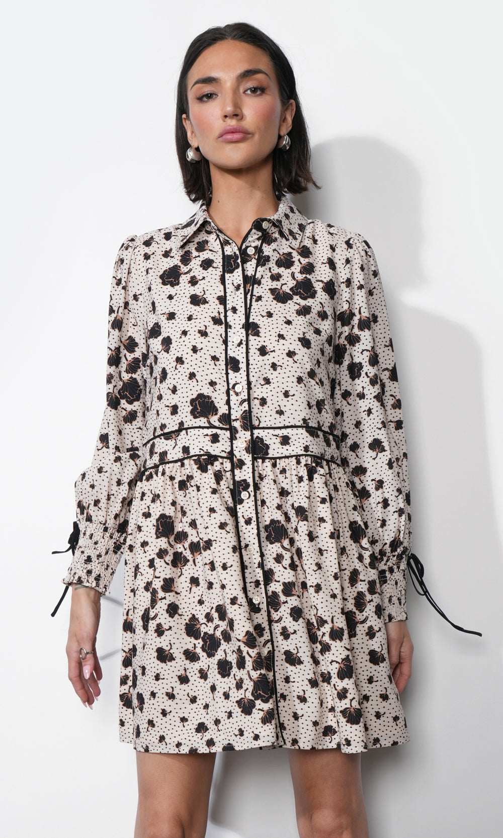 button down mini dresses Elsa Button Down Mini Dress
