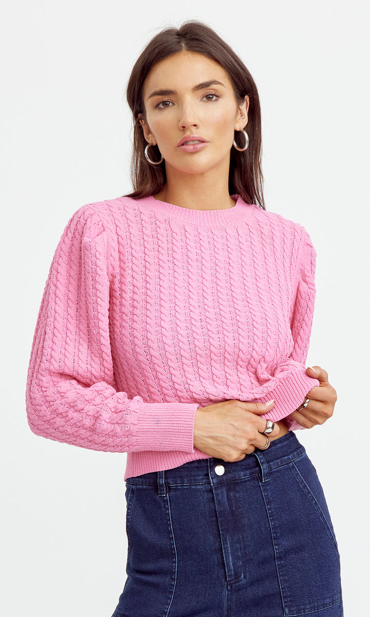 Suzane Puff Sleeve Knit Top