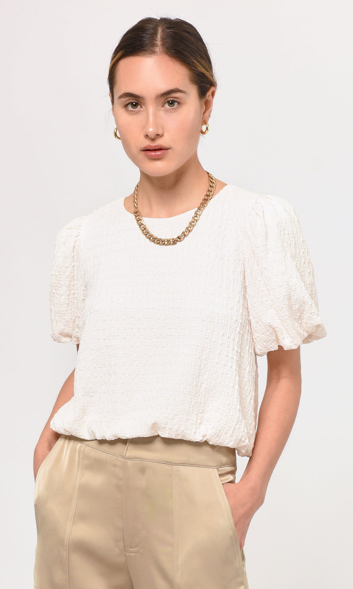 Viola Puff Sleeve Textured Knit Top | Greylin Collection – Greylin