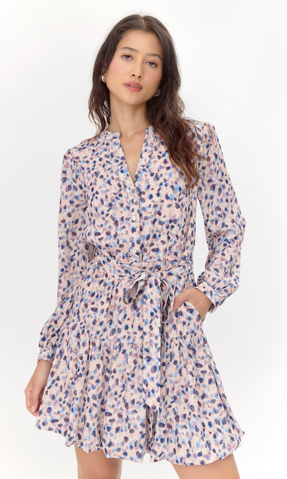 Kai Tie Waist Bubble Hem Dress Kai Tie Waist Bubble Hem Dress