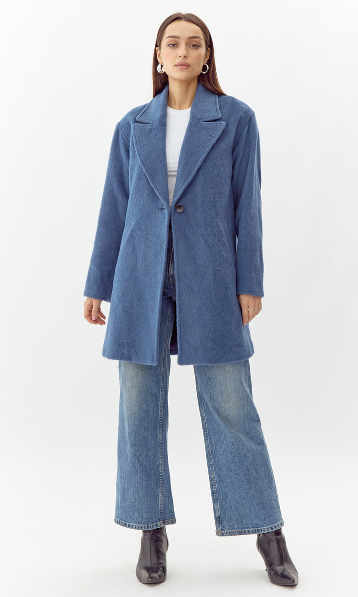 GREYLIN NAVY BLUE outlet BRUSHED COAT