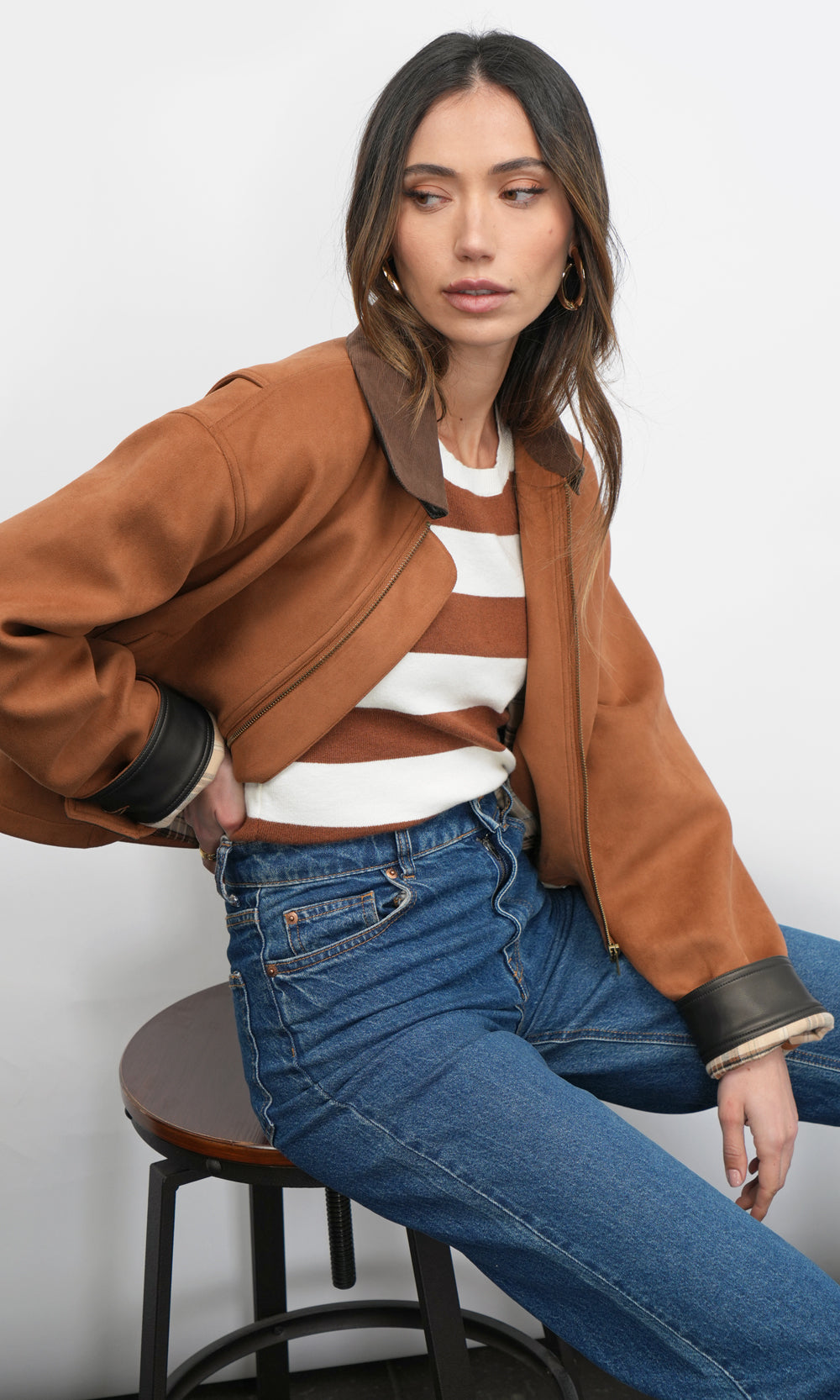 Theo Suede Zip Up Chore Jacket | Greylin Collection