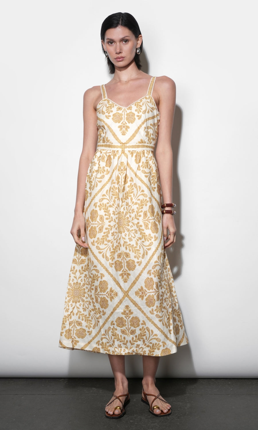 Layla Scarf Print Midi Dress