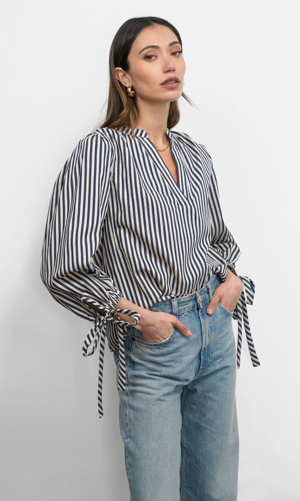 Miui Puff Sleeve Stripe Shirt | Greylin Collection