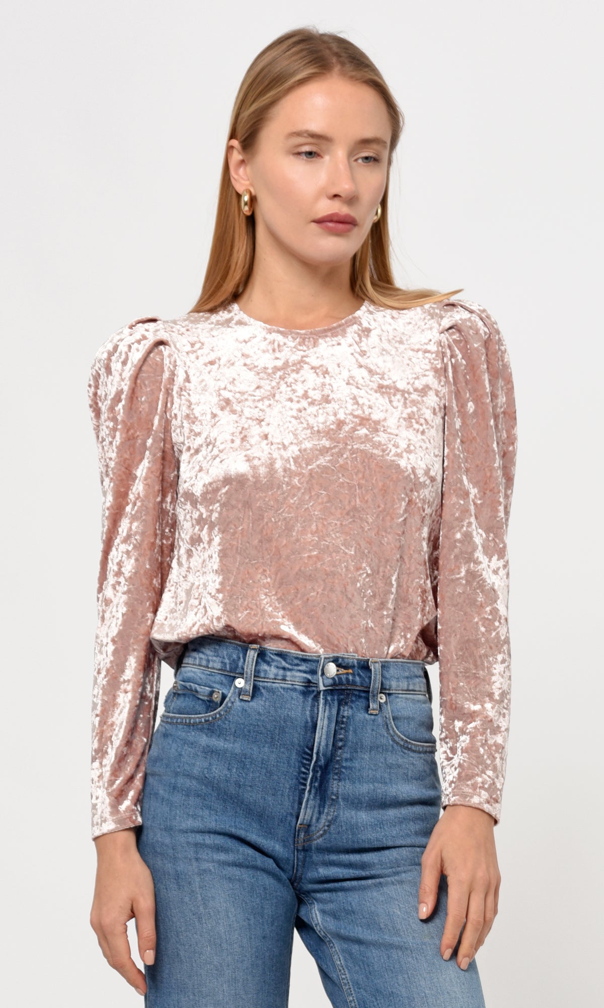 Rosana Crushed Velvet Blouse | Greylin