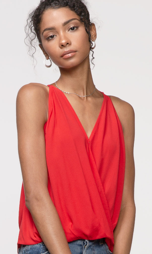 red wrap over cami