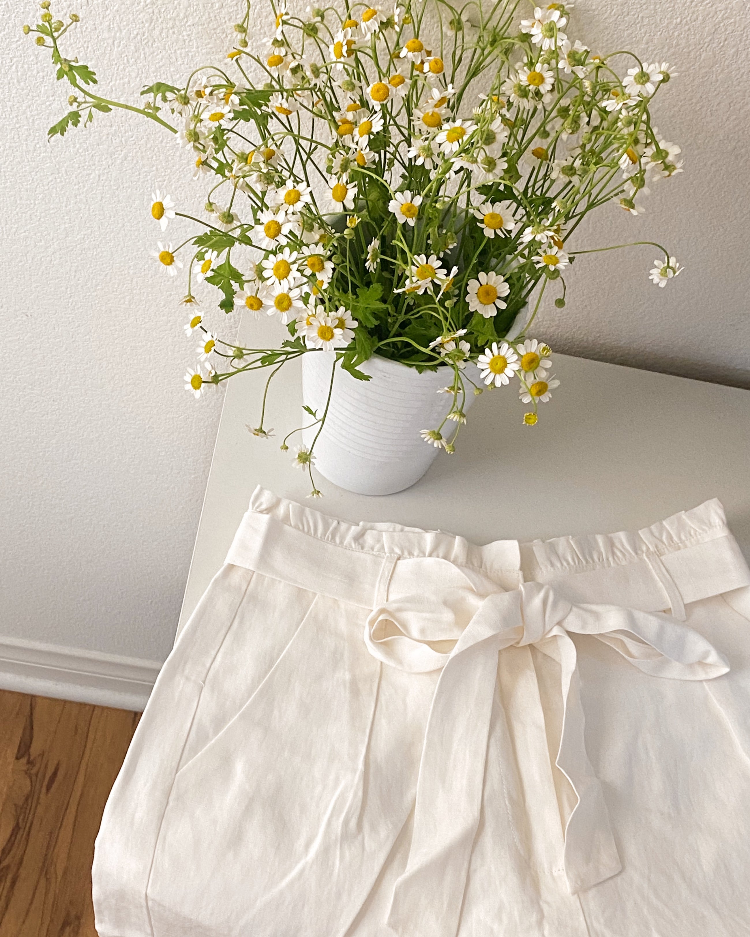 Holtz Tencel Linen Shorts With Tie