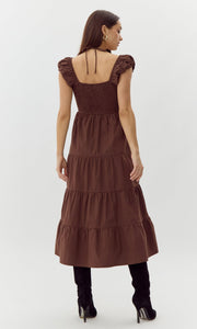 Allista Poplin Smocked Midi Dress