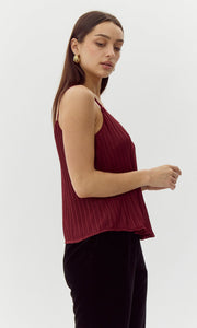 Randal Strappy Pleated Cami Top