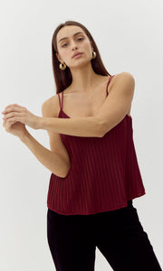 Randal Strappy Pleated Cami Top