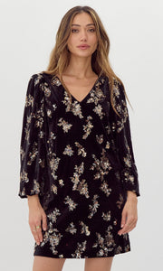 Helena Velvet Sequin Mini Dress