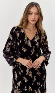 Helena Velvet Sequin Mini Dress