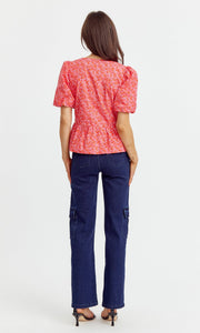 Betty Poplin Puff Sleeve Top