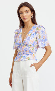 Onisse Floral Ruched Blouse