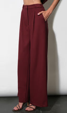 Virginia Wide Leg Twill Trousers G2610P6606_MAROON