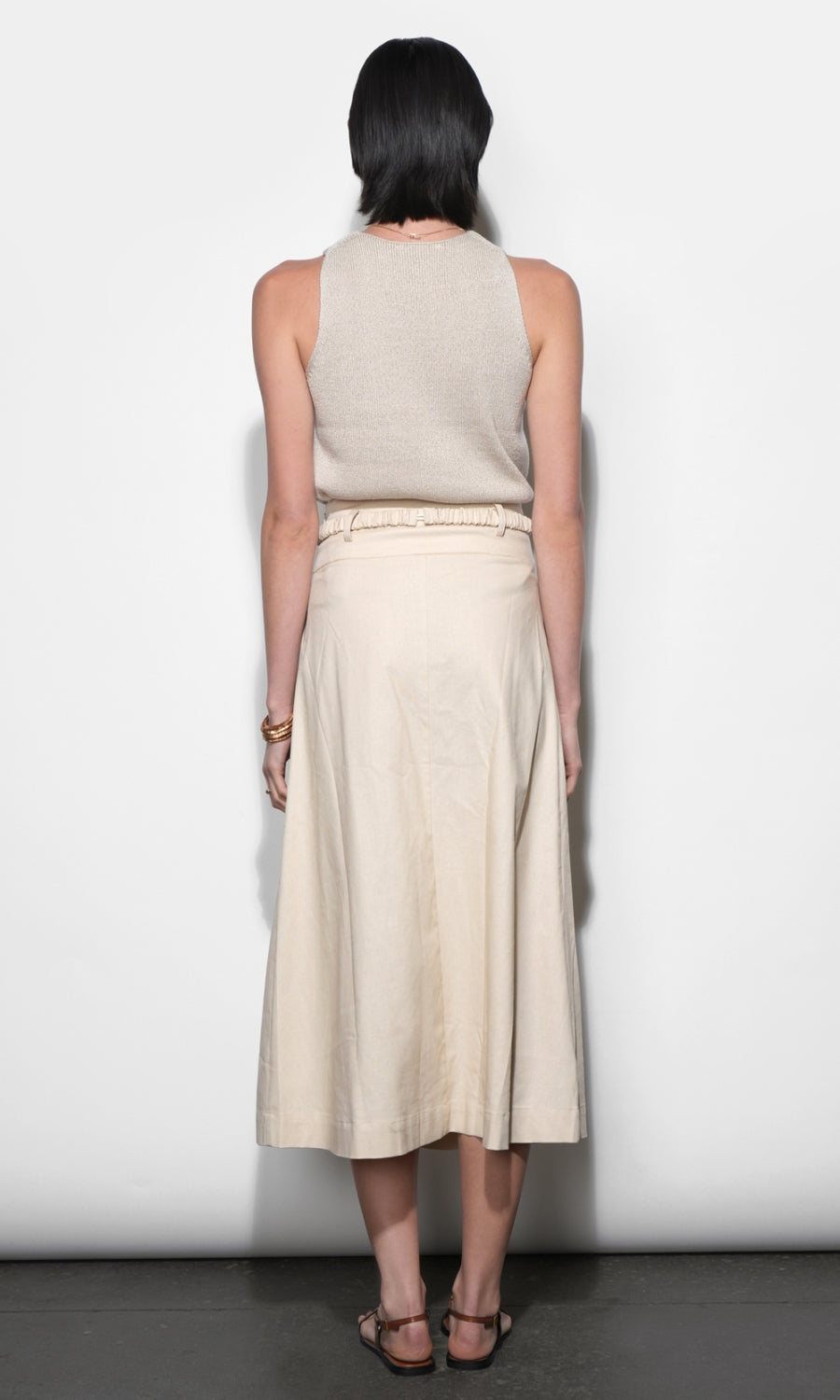 Yvette Pleat detail Mini Skirt With Belt | Greylin
