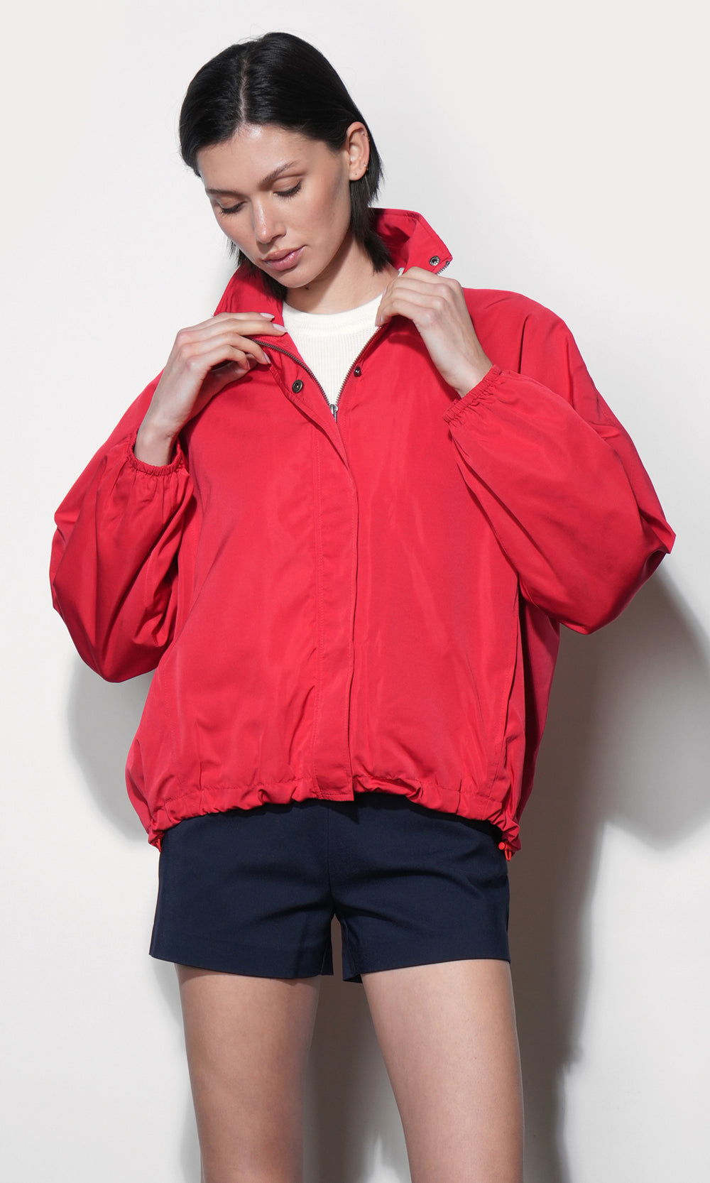 Gabrielle Lightweight Funnel Neck Jacket