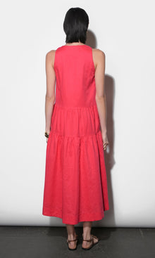 drop waist red dress Dahlia Drop Waist Column Dress w/Zip Front