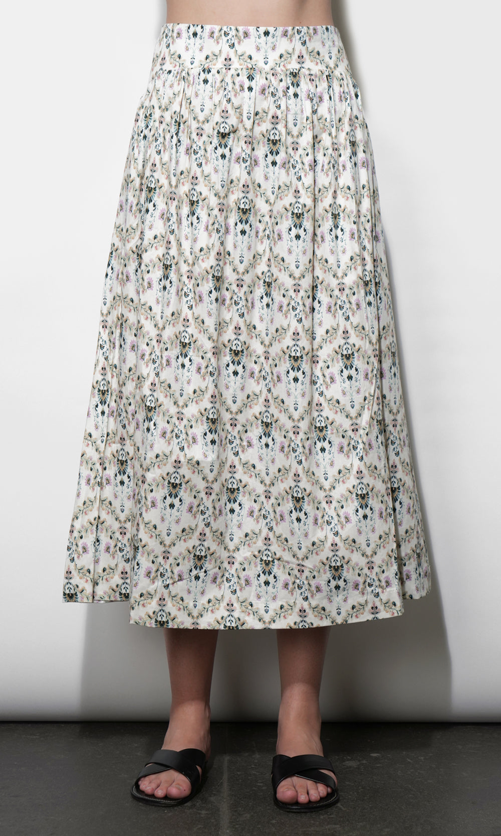 Aaliyah Smocked Back Waist Midi Skirt G263S9450