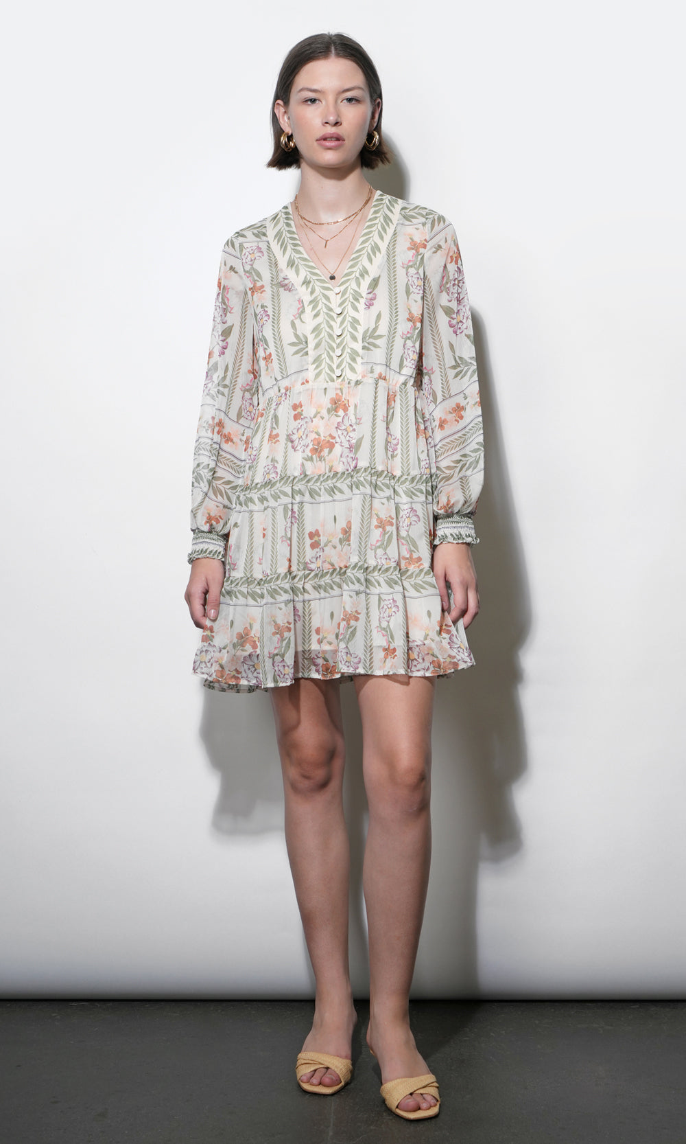 Alexis Deep V Tiered Pullover Dress G2512D6727