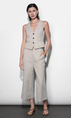 Alice Canvas Stripe Wide Leg Culottes G265P6578_IVORY/BLACK