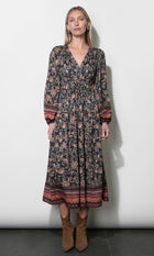 Amber Boho Bordered Midi Dress G269D7303_NAVY