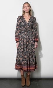 Amber Boho Bordered Midi Dress G269D7303_NAVY