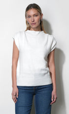 Arieta Sleeveless Funnel Knit Top G2511WT5958_WHITE