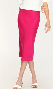 AthenaSateenBiasCutMidiSkirtbrightmagenta G2210S9266