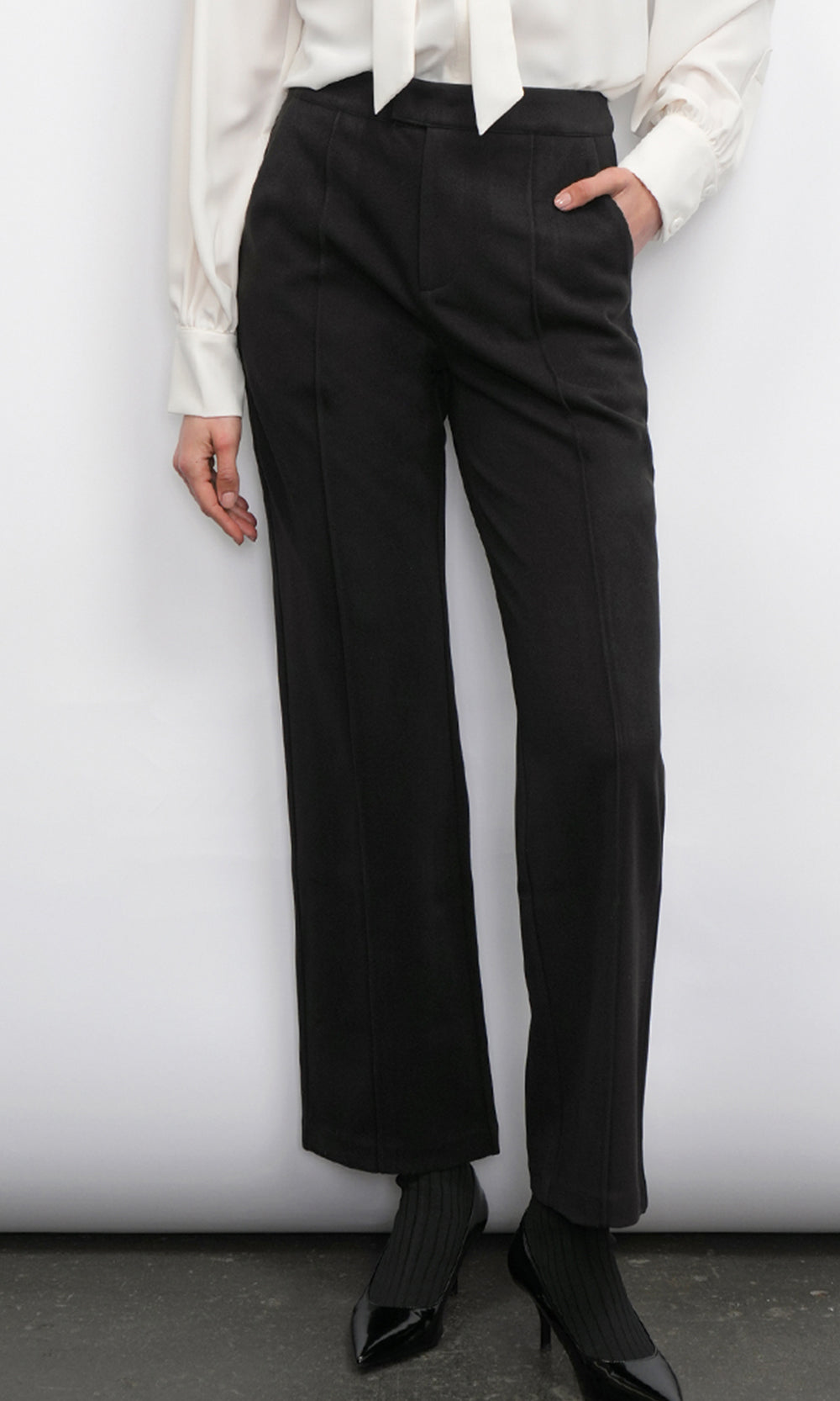 Augustine Brushed High Waist Straight Trouser G238P6377-1