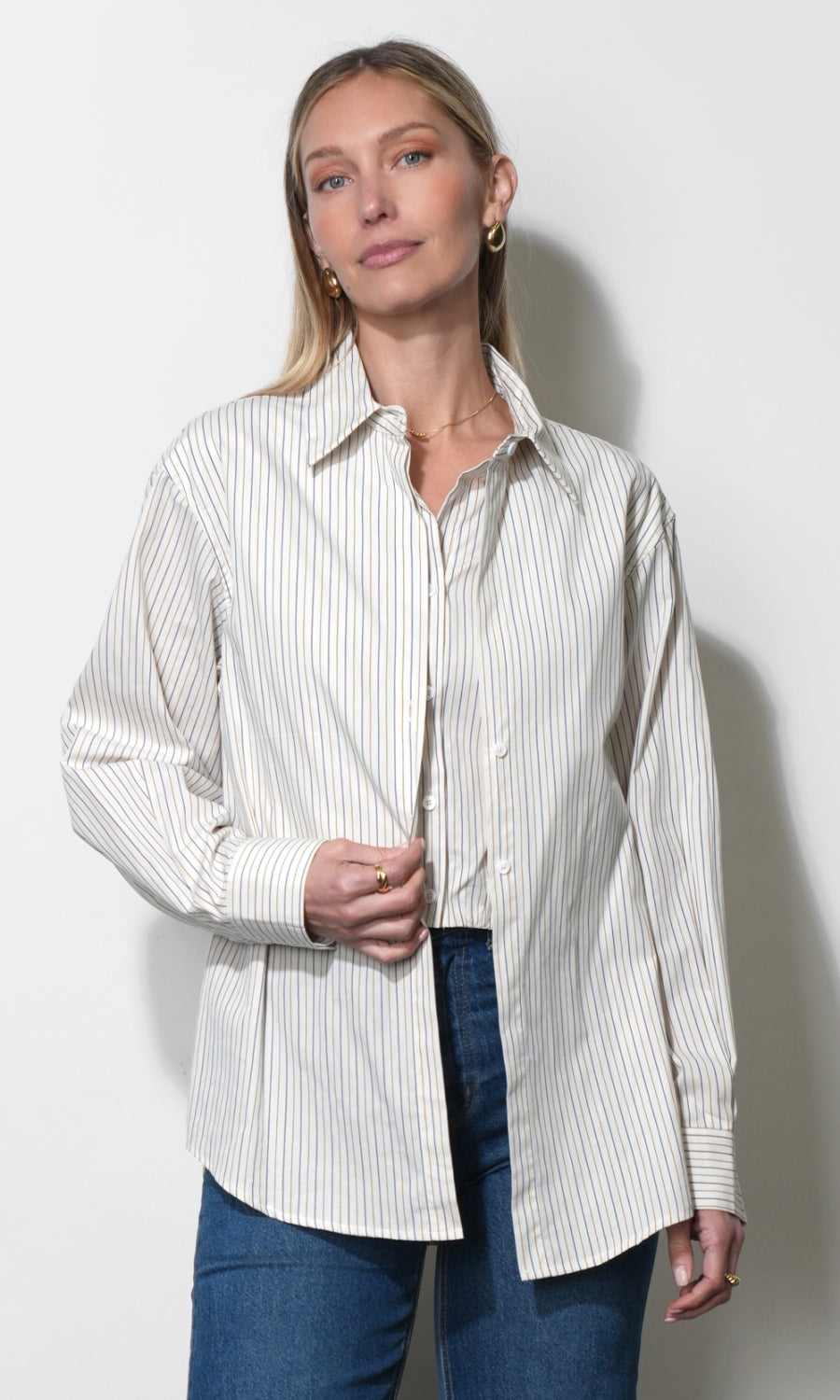 Beatrix Twofer Stripe Oversized Shirt G257T7259_MULTI