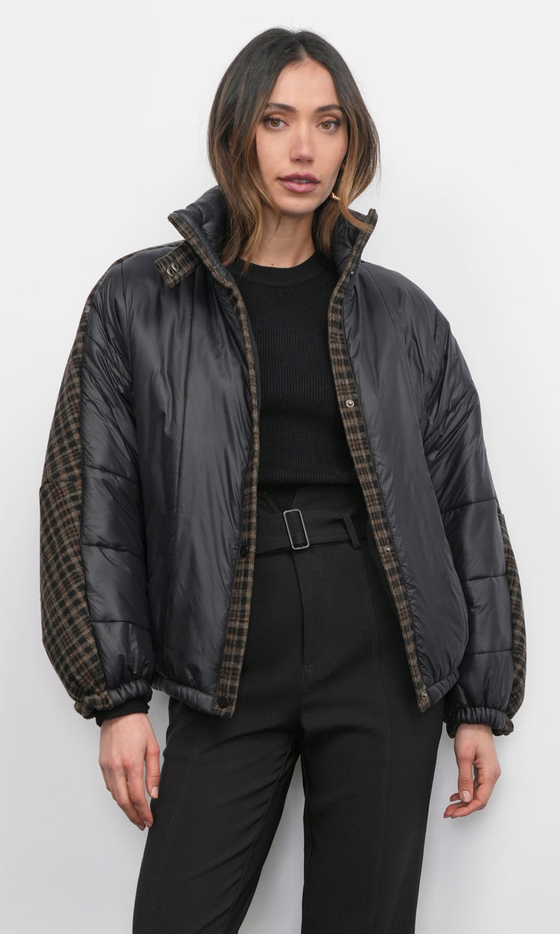 Beryl Mixed Media Quilted Puffer G259J1830