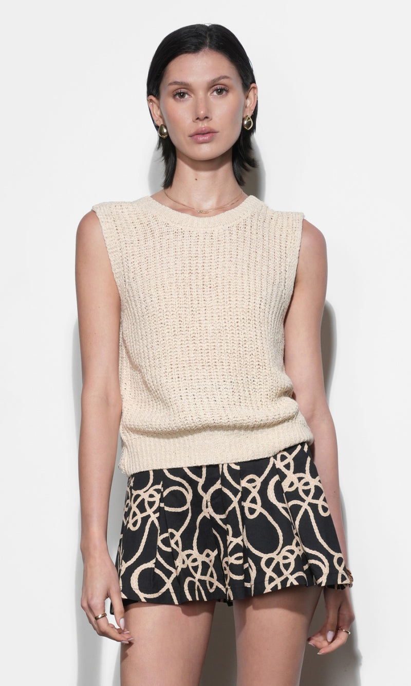 Beth Twist Back Knit Top G244WT6009_WHEAT