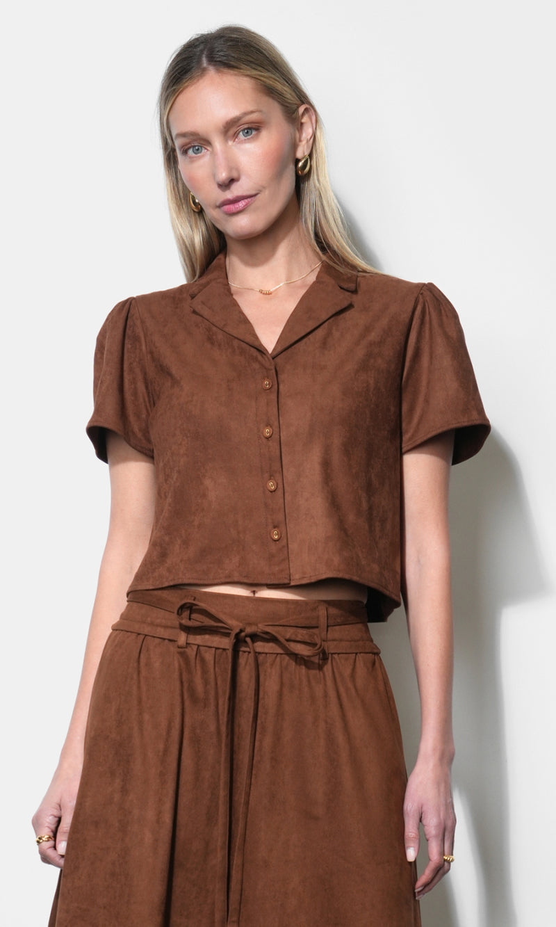 Biar Suede Top G268T7595_CAMEL