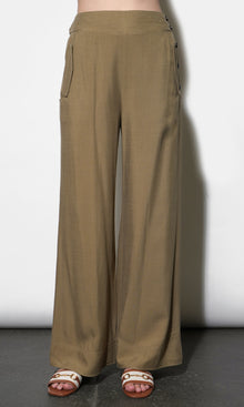 Chloe Wide Leg Pants With Side Button Detail G262P6543