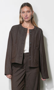 Clover Lightweight Padded Jacket G267J1876_CHOCOLATE