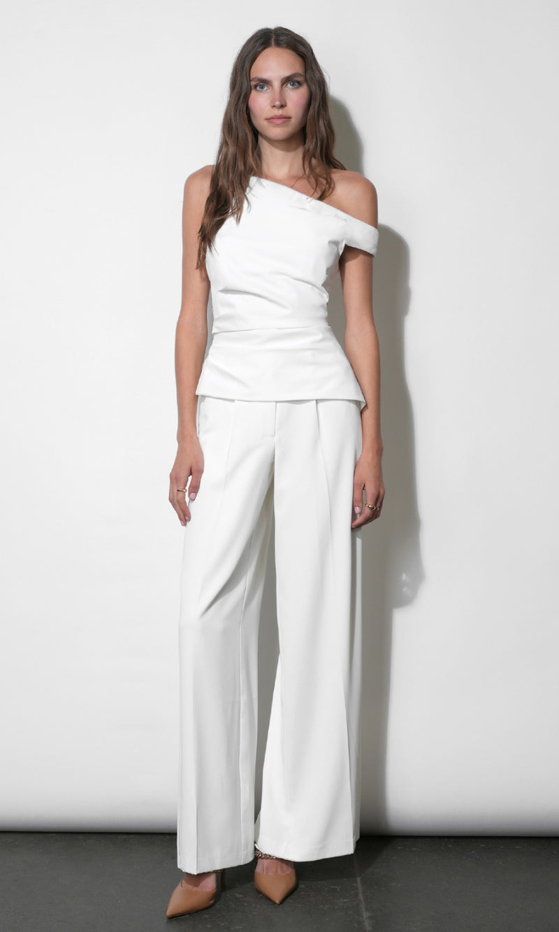 Codi Mid Rise Creased Wide Leg Trousers G2610P6608_WHITE