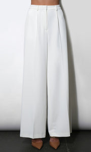 Codi Mid Rise Creased Wide Leg Trousers G2610P6608_WHITE