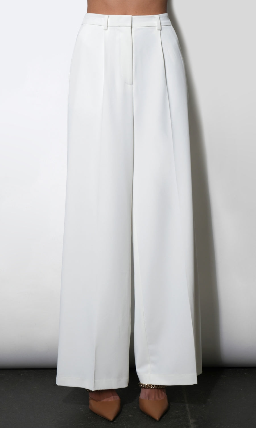 Codi Mid Rise Creased Wide Leg Trousers G2610P6608_WHITE