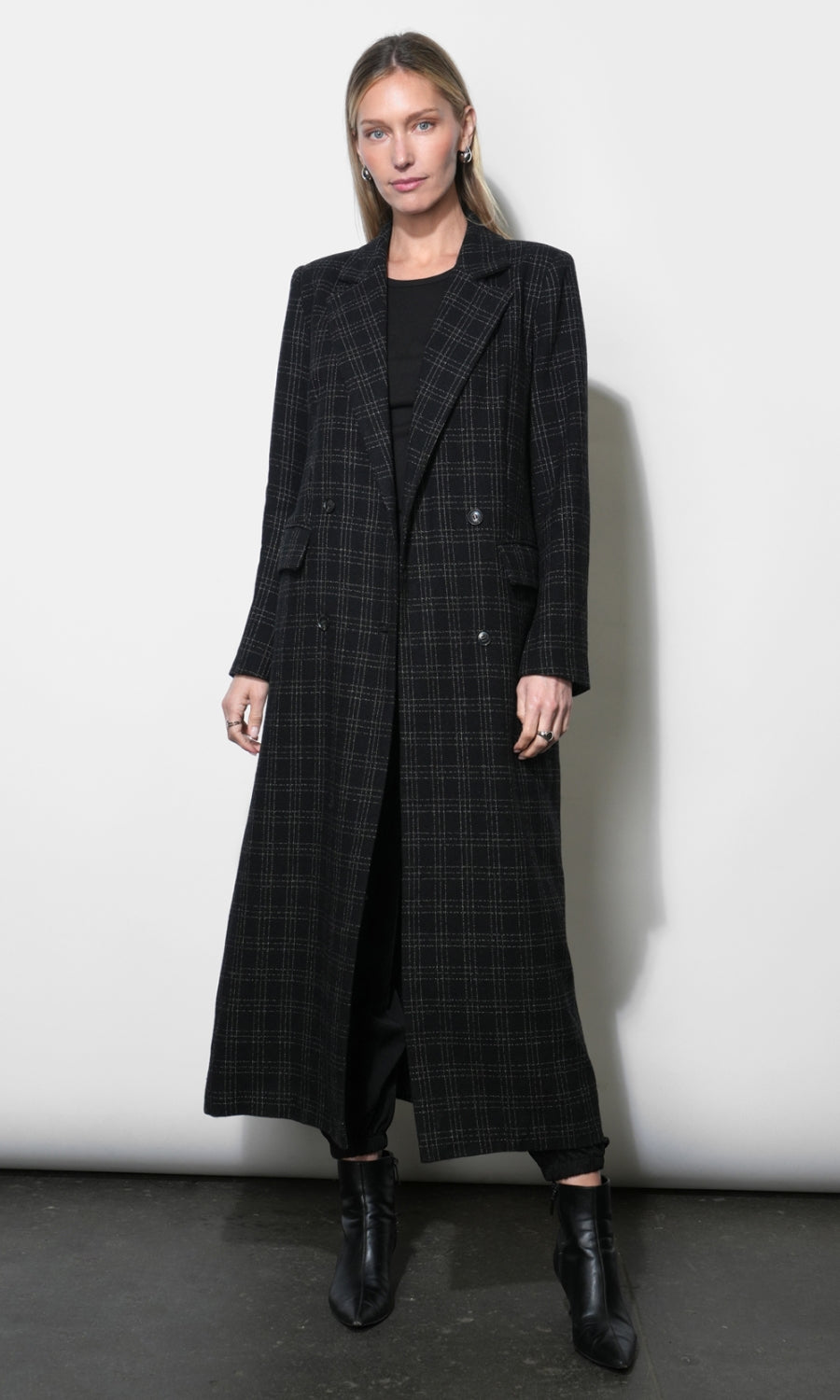 Dana Wool Blend Long Coat G269J1904_BLACK