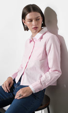 Daphne Contrast Collar Button Down Shirt G261T7446