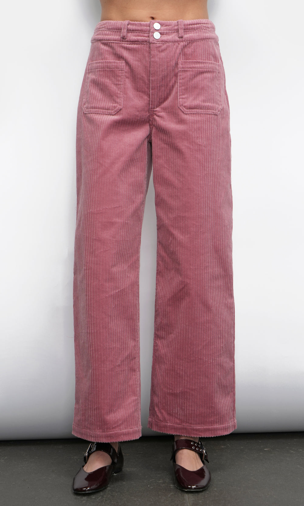 新品SeaRoomlynn　Corduroyスタンダードストレートパンツ　ピンク Stretchツイルストレートパンツ
