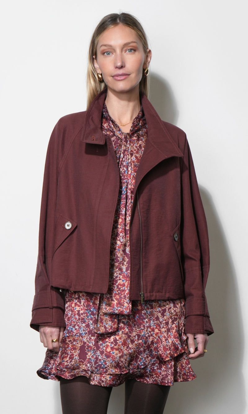 Eden Funnel Collar Oversized Jacket G267J1884_BRICK