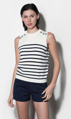 Elaine Sleeveless Stripe Sweater Top G264WT6182