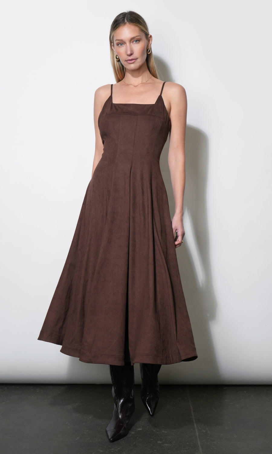 Eloise Suede Midi Dress G267D7267_CHOCOLATE