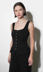 Elowyn Button Up Pleated Tank G262T7415