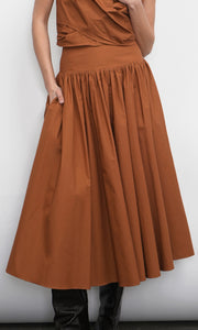 Etienne Smocked Waist Gathered Midi
Skirt
