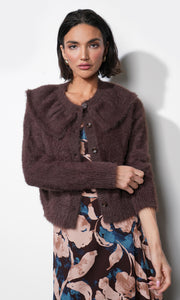 Everett Fuzzy Oversized Collar Cardigan G2510WJ6142